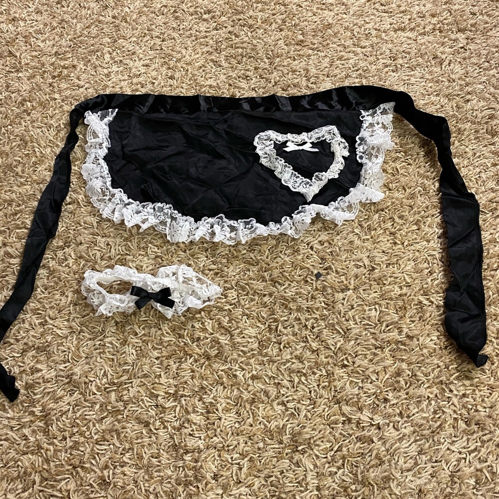 French maid apron and garter